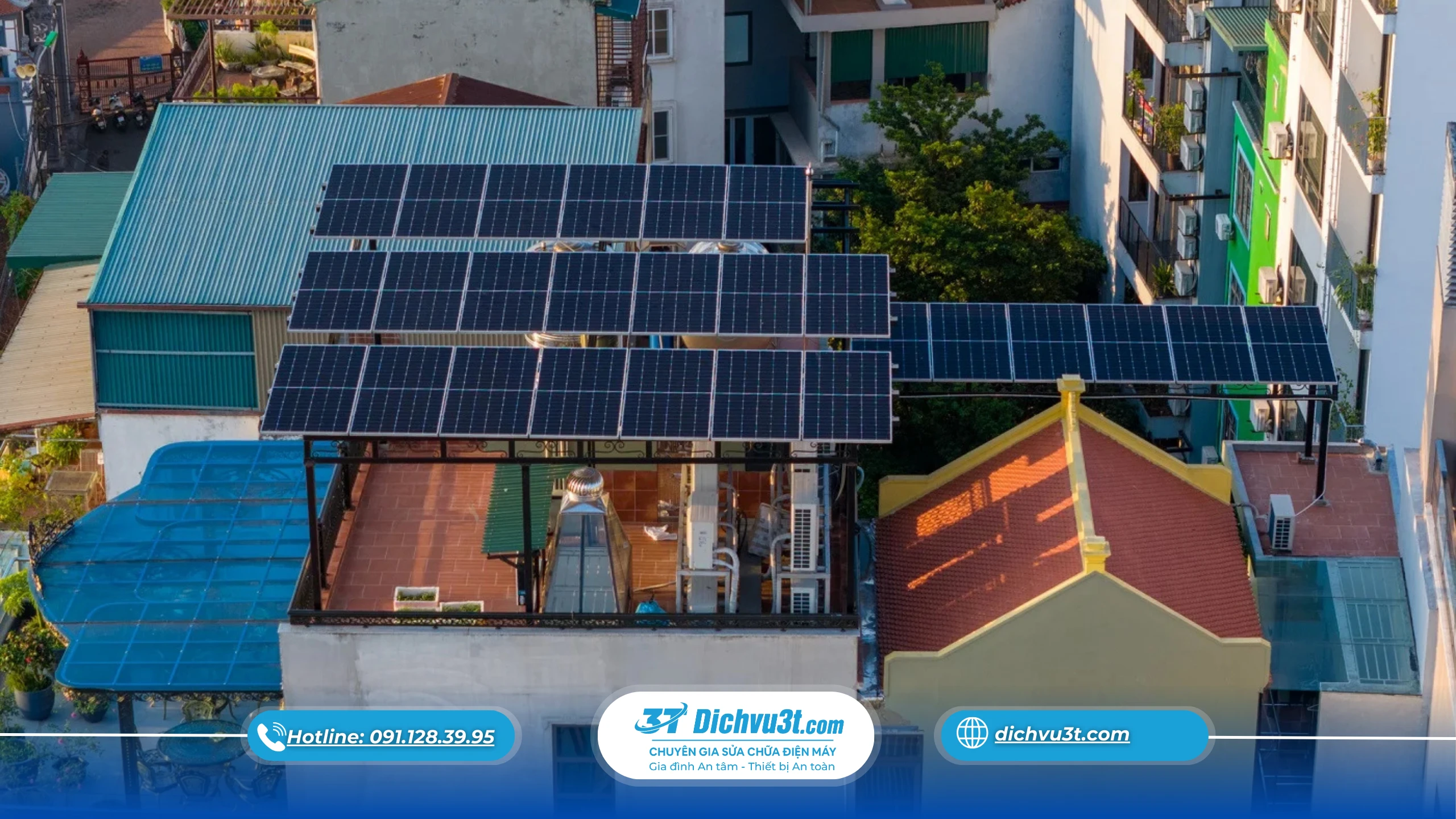 Lắp điện mặt trời có gây chói, ảnh hưởng hàng xóm không?