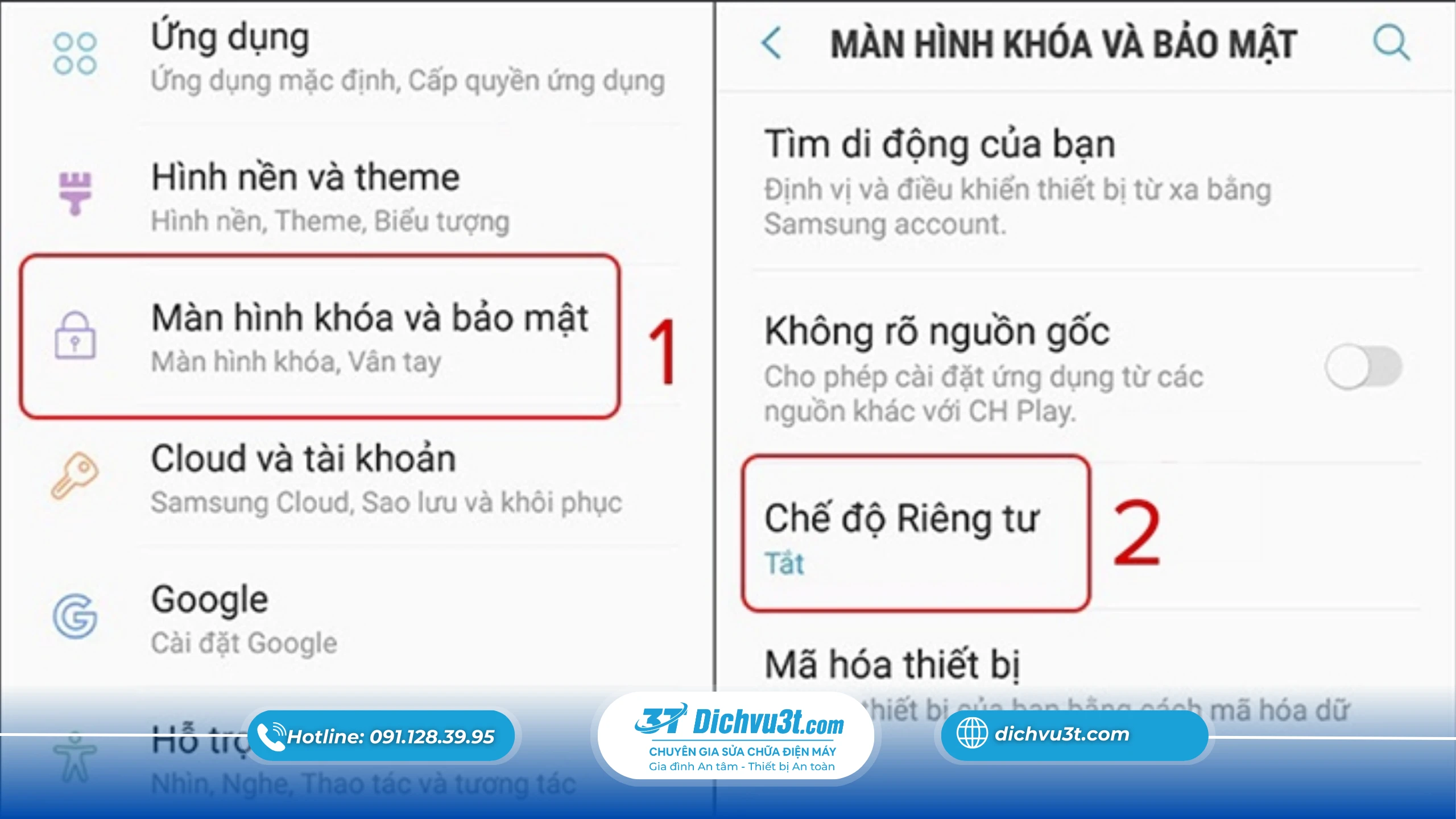 Cách bật chế độ riêng tư trên điện thoại Samsung đơn giản