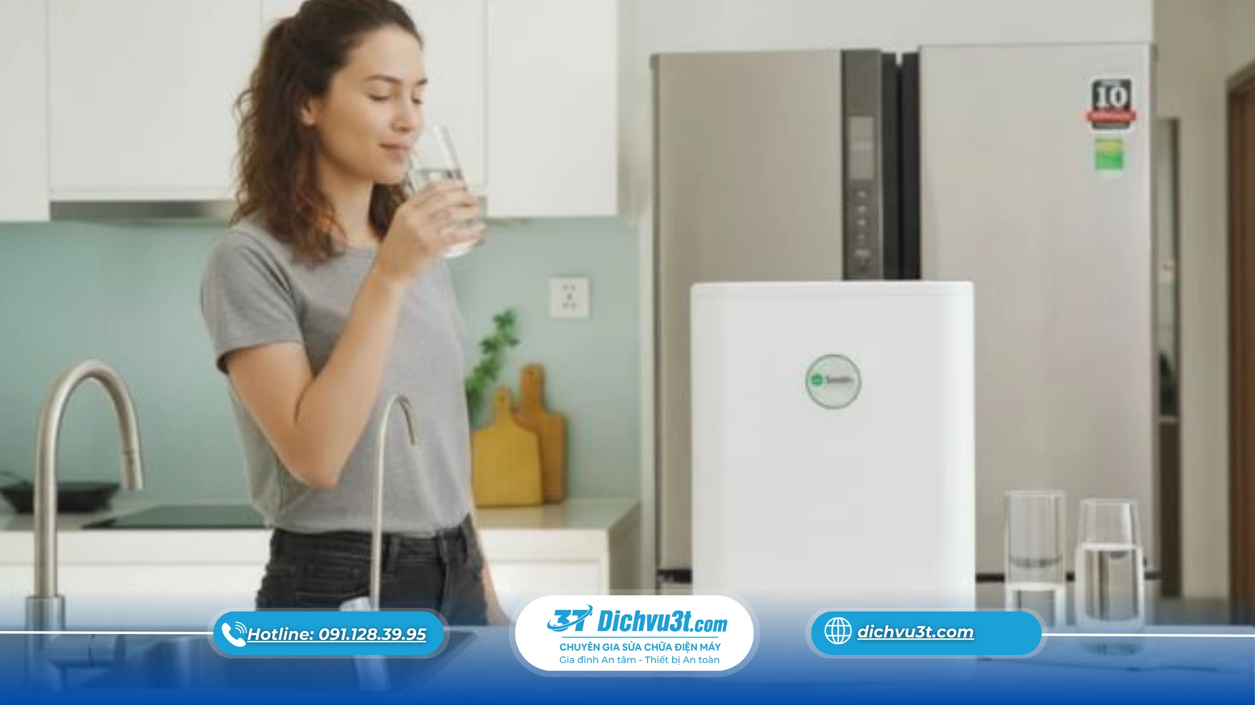 uống nước trực tiếp từ máy lọc nước