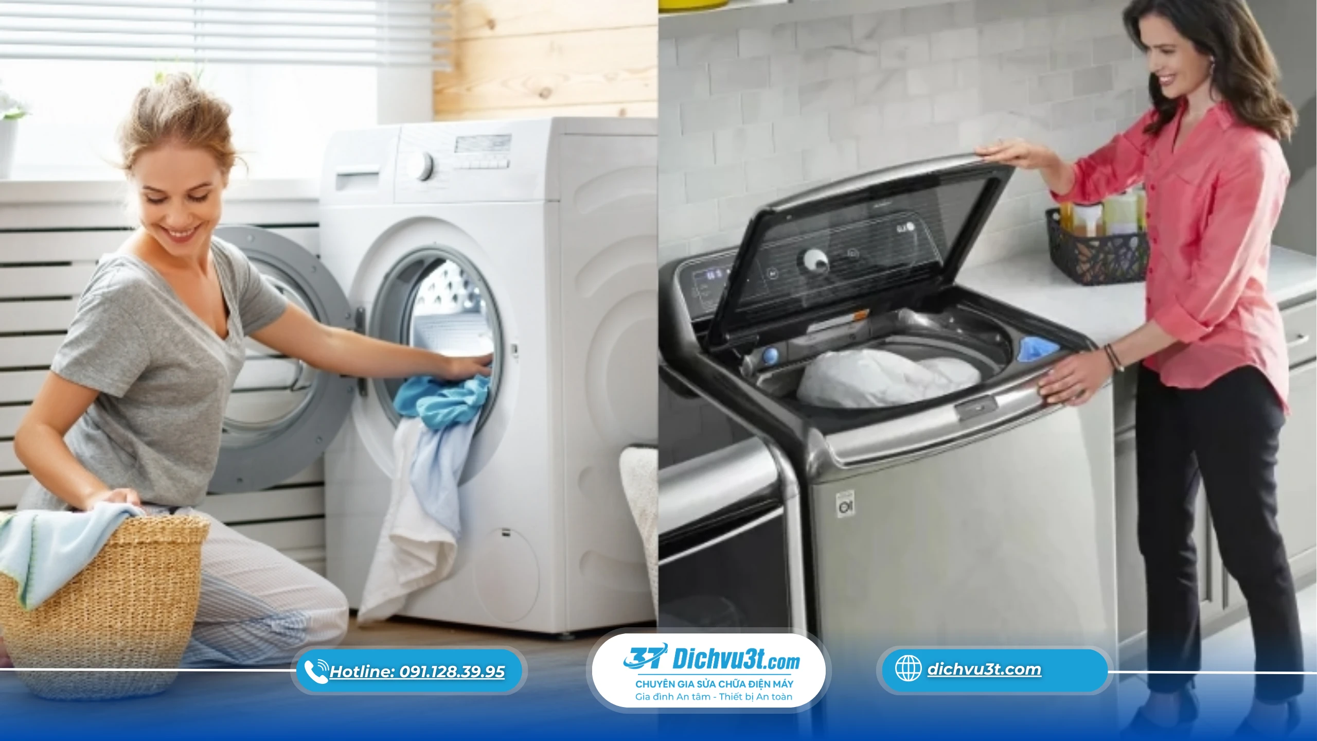 7 khác biệt khi lắp đặt máy giặt cửa ngang và cửa trên
