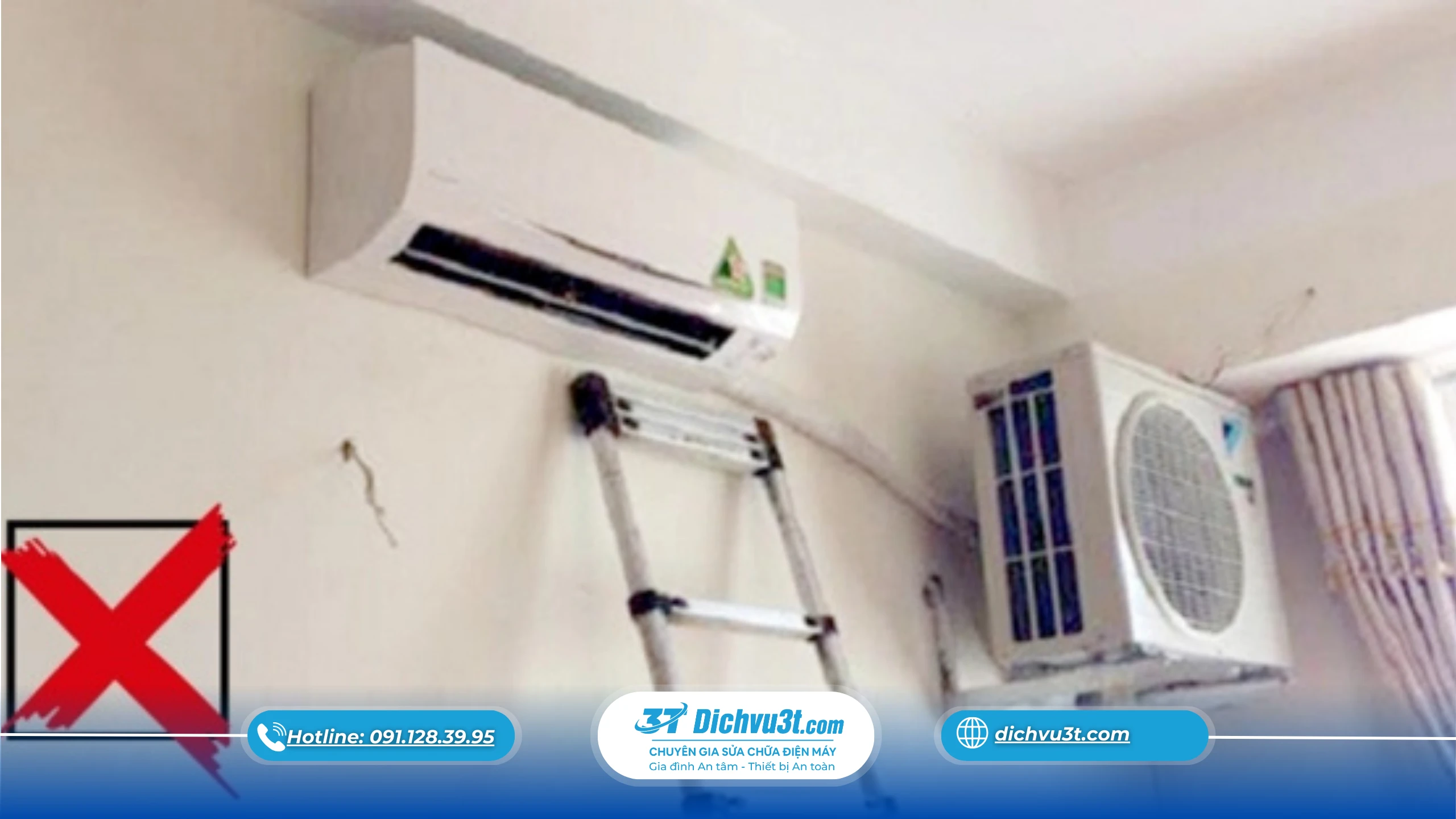 Sai lầm đầu tiên: lắp đặt điều hoà sai vị trí