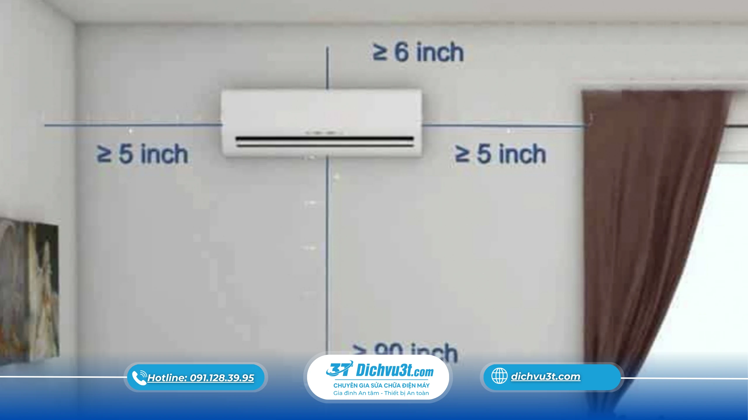 vị trí lắp đặt điều hoà