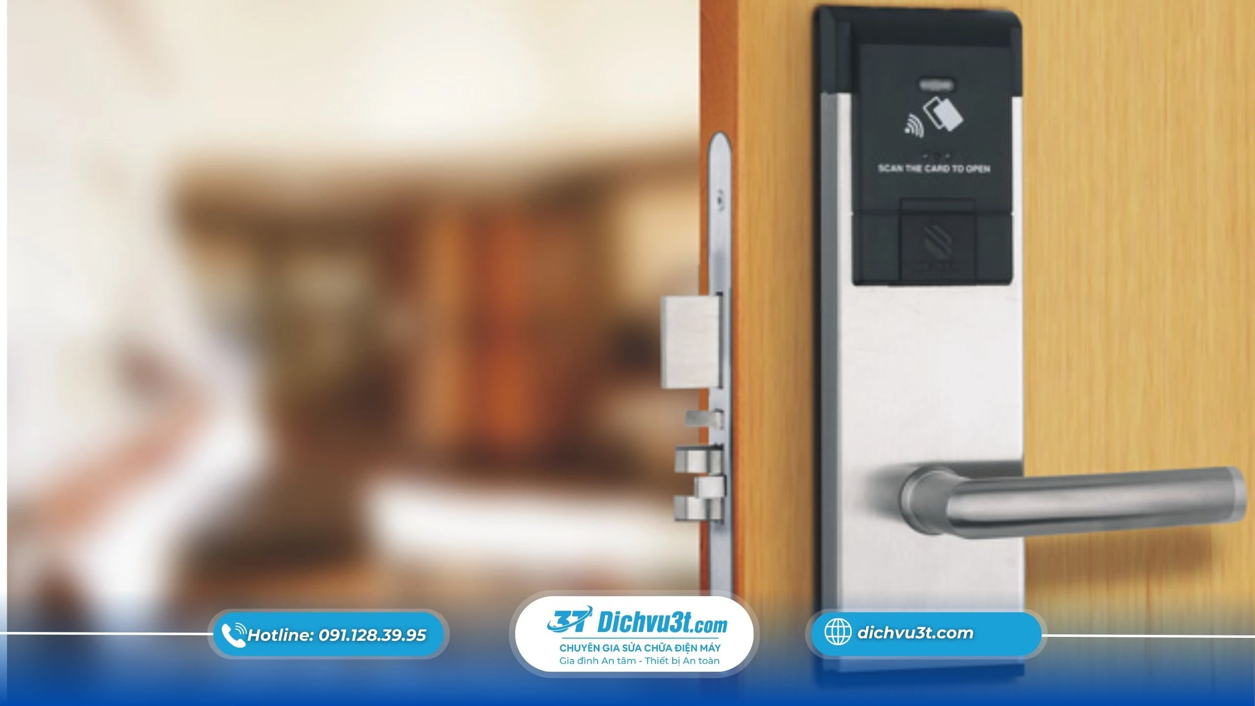  lắp đặt khoá cửa thể từ