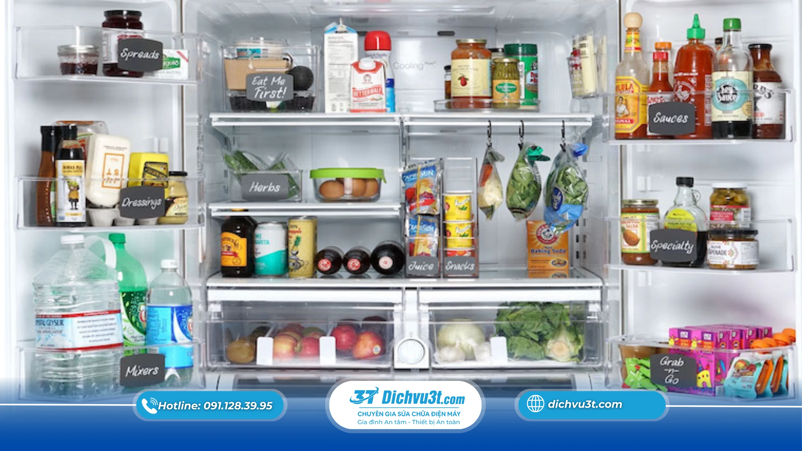 Sắp xếp đúng vị trí trong tủ lạnh để giữ lạnh hiệu quả