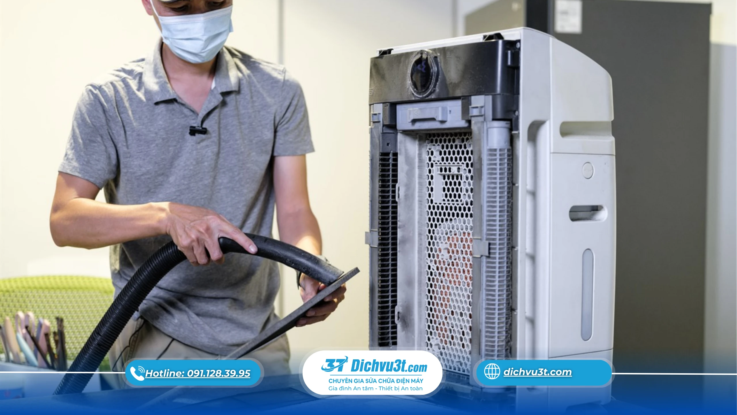 vệ sinh khô máy lọc không khí, cách vệ sinh máy lọc không khí, máy lọc không khí, bảo dưỡng máy lọc không khí