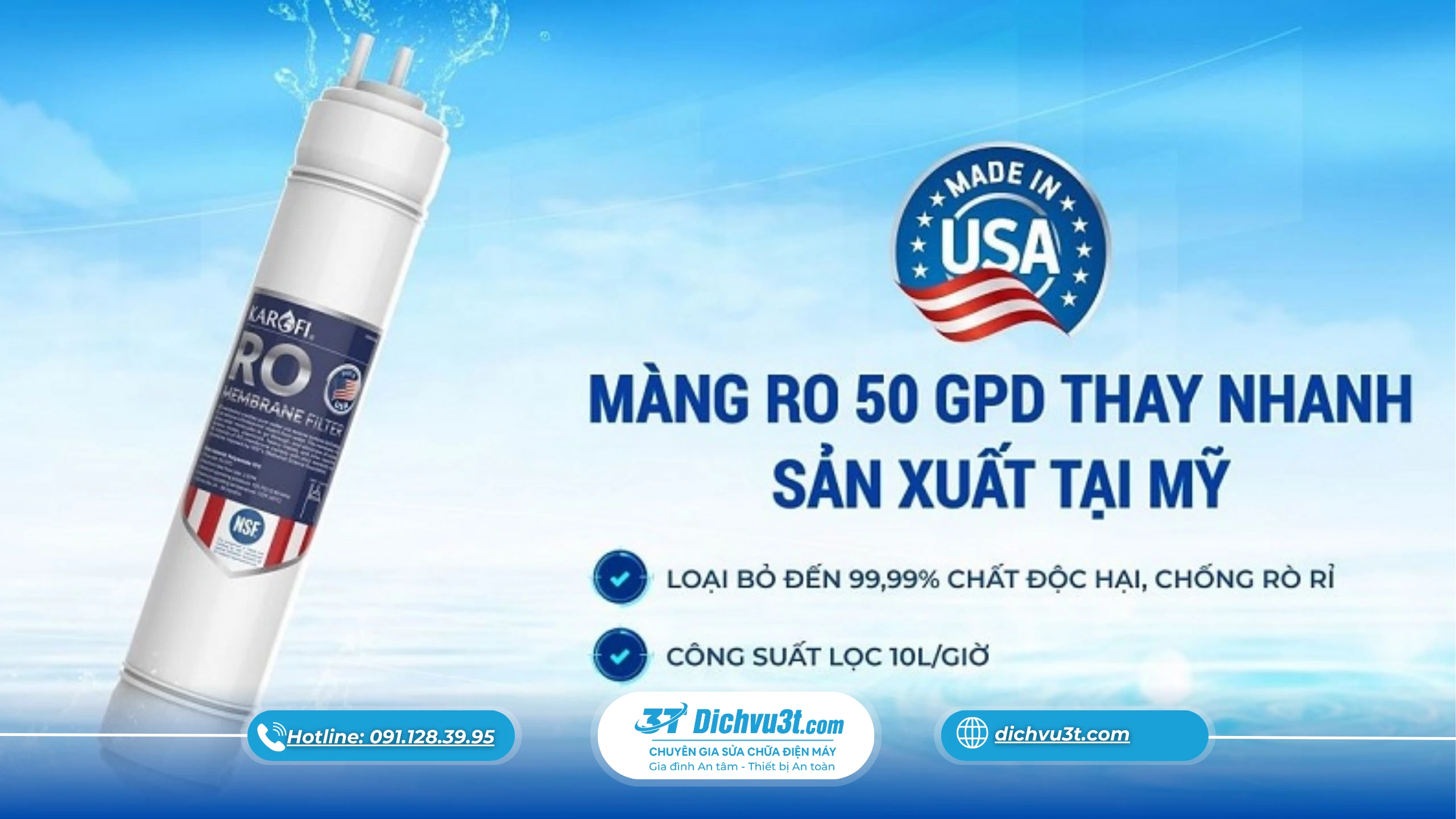 máy lọc nước Karofi RO F38, lõi máy lọc nước Karofi, lắp đặt máy lọc nước tại nhà, Dịch Vụ 3T