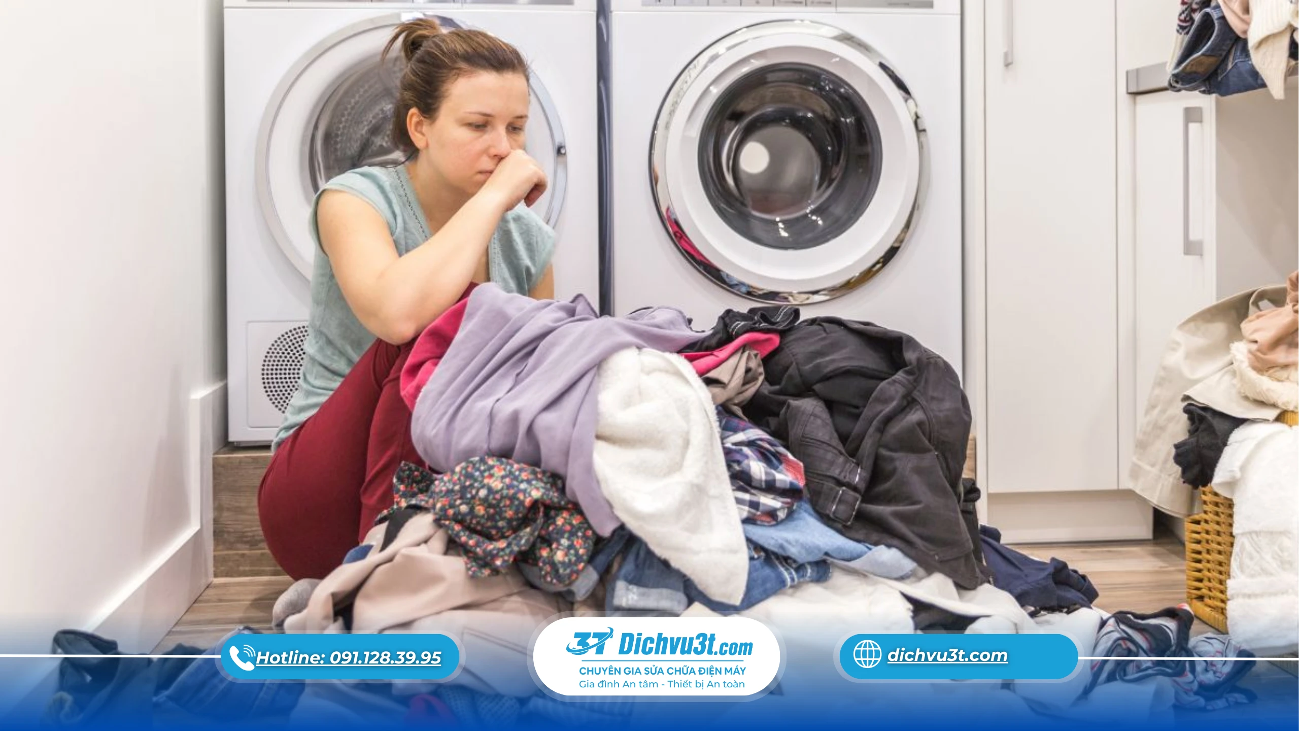 máy giặt sấy đồ không khô, nguyên nhân máy giặt sấy không khô, cách xử lý máy giặt sấy không khô, Dịch Vụ 3T