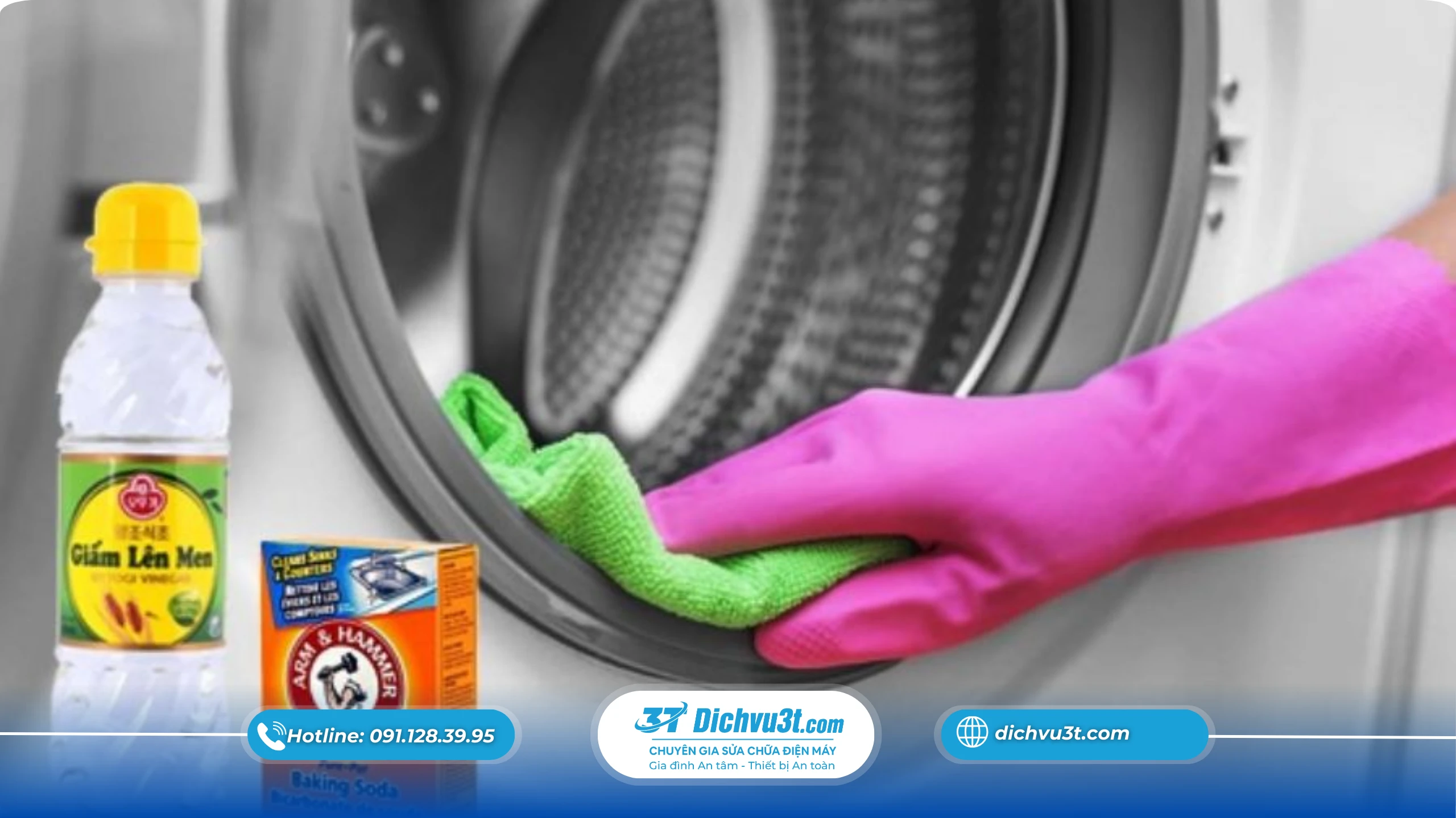 Khử mùi máy giặt chỉ trong 10 phút với giấm và baking soda