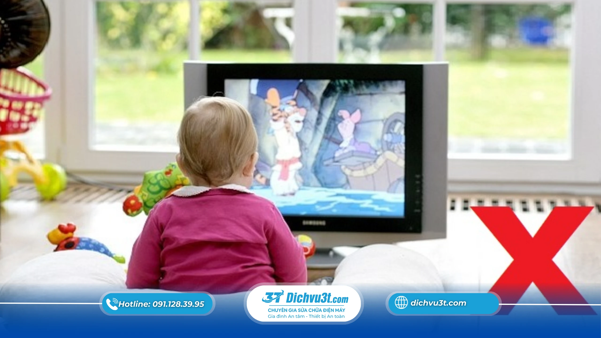 Trẻ nhỏ xem tivi nhiều – Cách bảo vệ tivi và mắt trẻ
