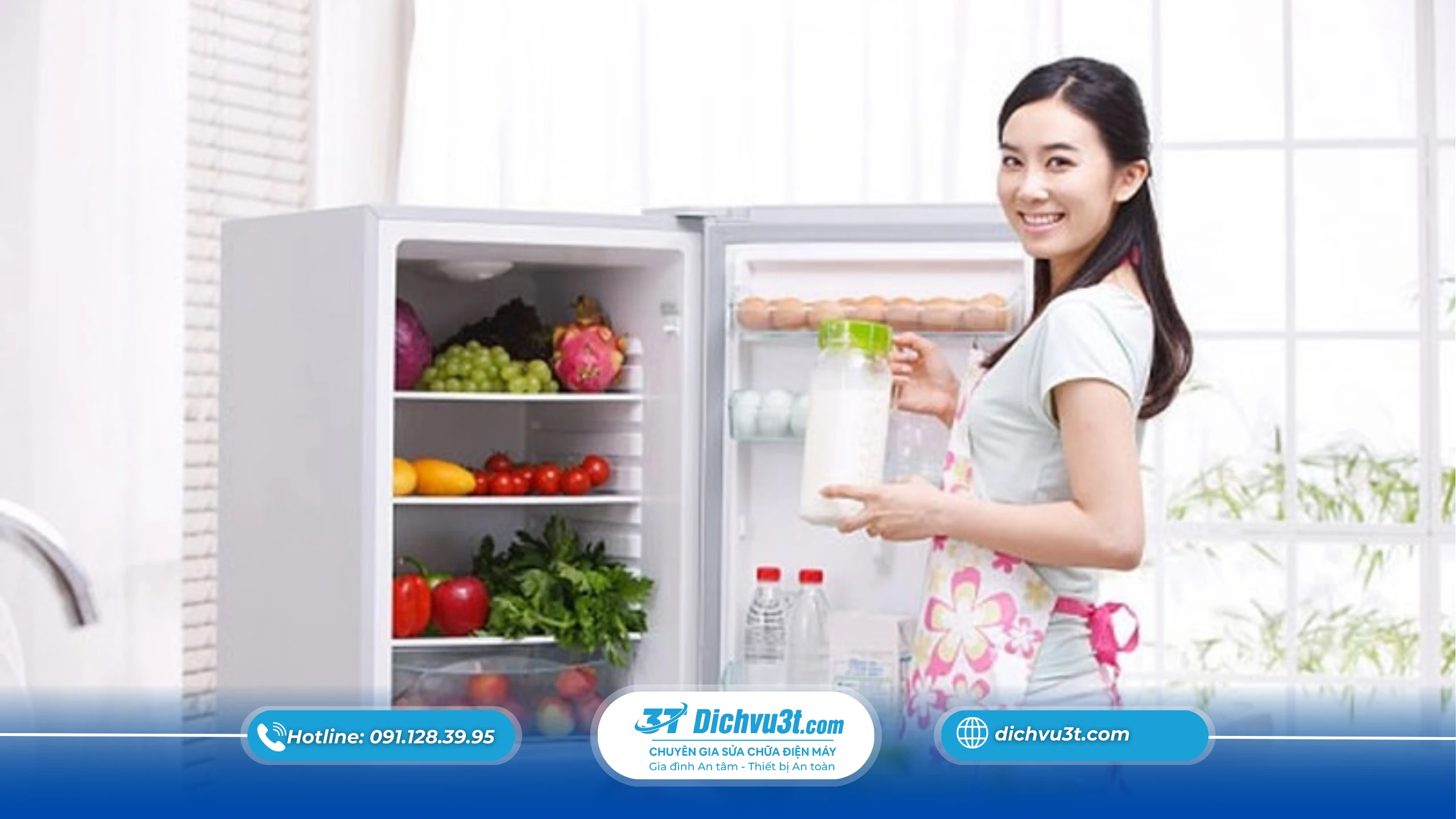 Đặt tủ lạnh ở vị trí thoáng mát, cách tường tối thiểu 10cm