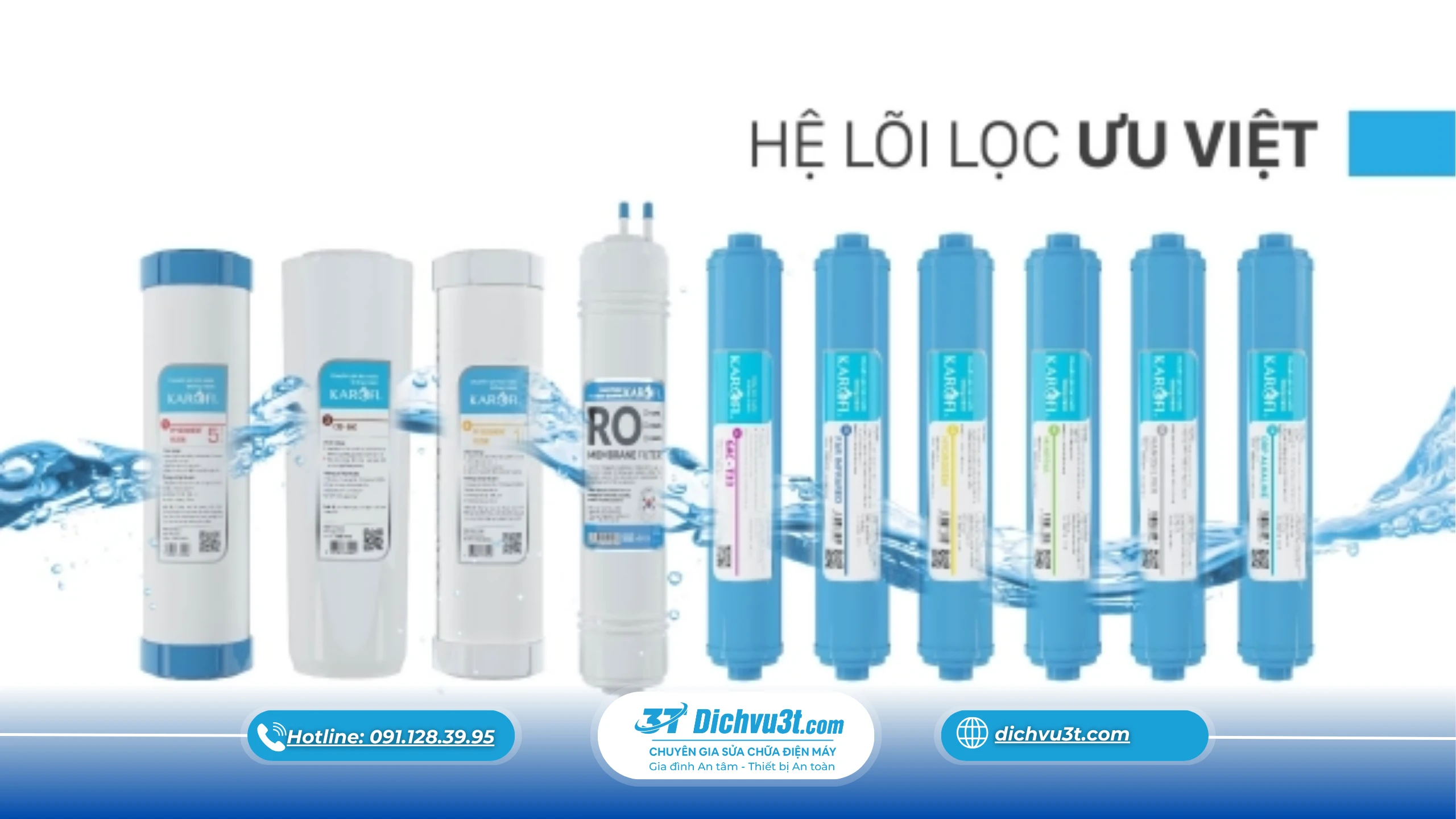 lõi máy lọc nước, các loại lõi máy lọc nước, máy lọc nước, Dịch Vụ 3T