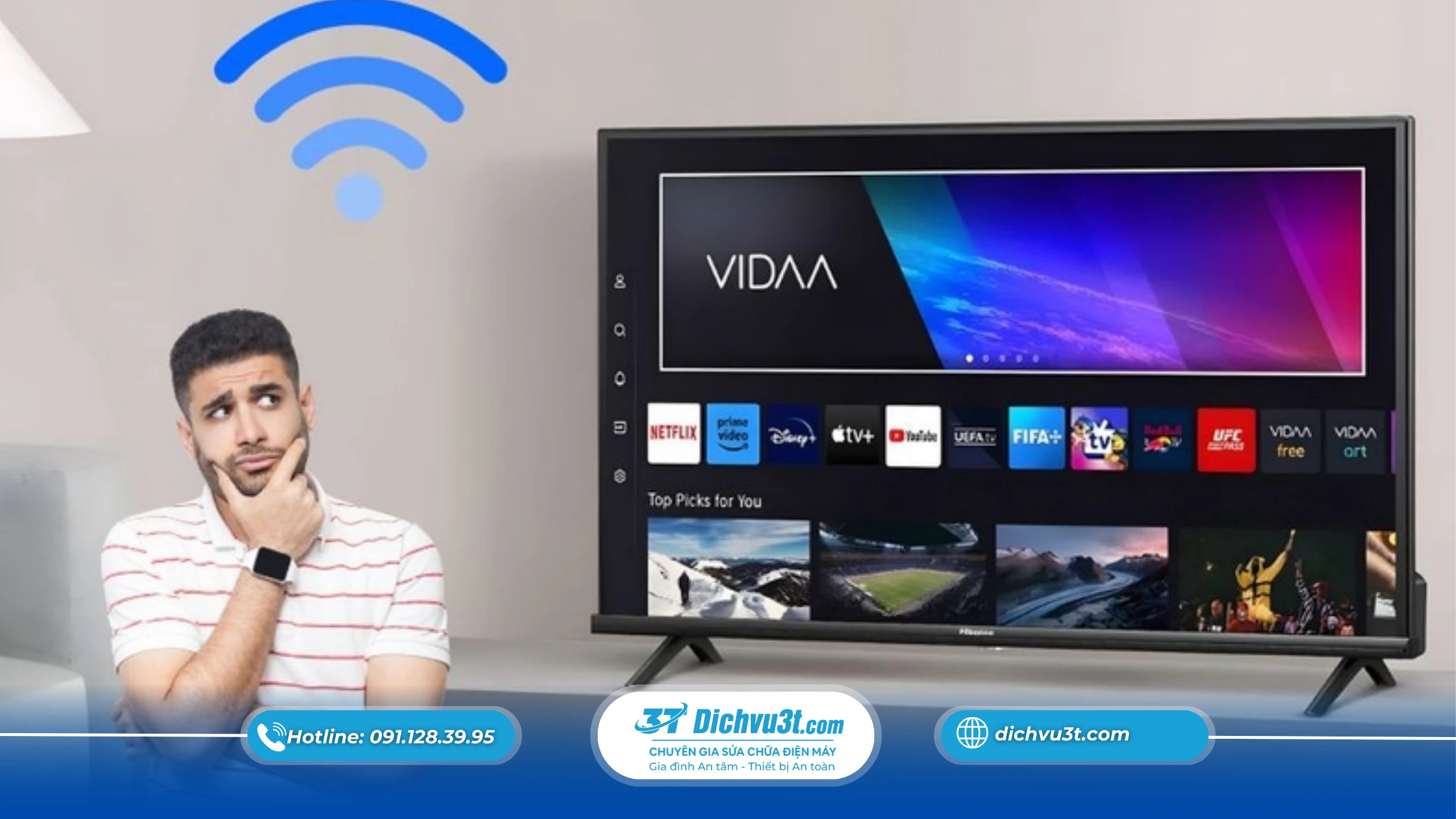 Dùng băng tần wifi phù hợp Cách giúp tivi kết nối wifi ổn định trong thời tiết nóng – Giảm lag, xem mượt hơn mùa hè