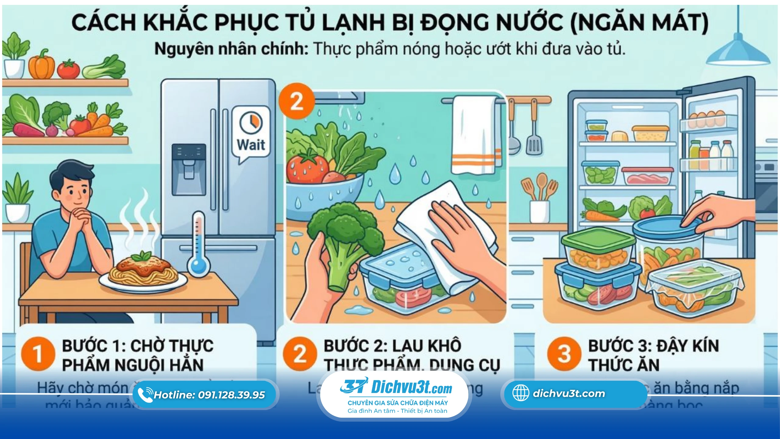 Tủ lạnh bị đọng nước mùa hè – Nguyên nhân do đâu và cách xử lý hiệu quả