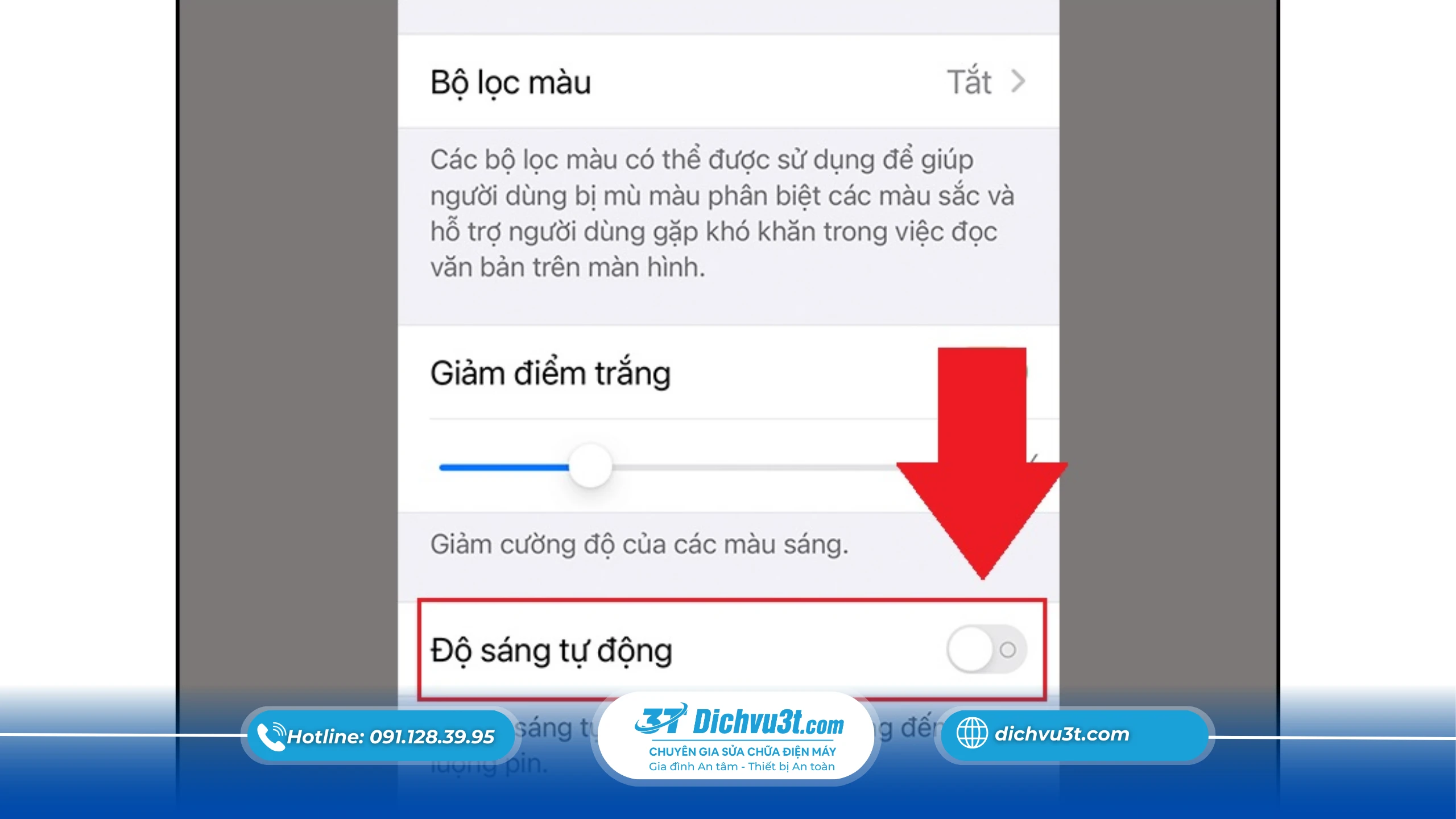 Giảm độ sáng màn hình và sử dụng chế độ tự động