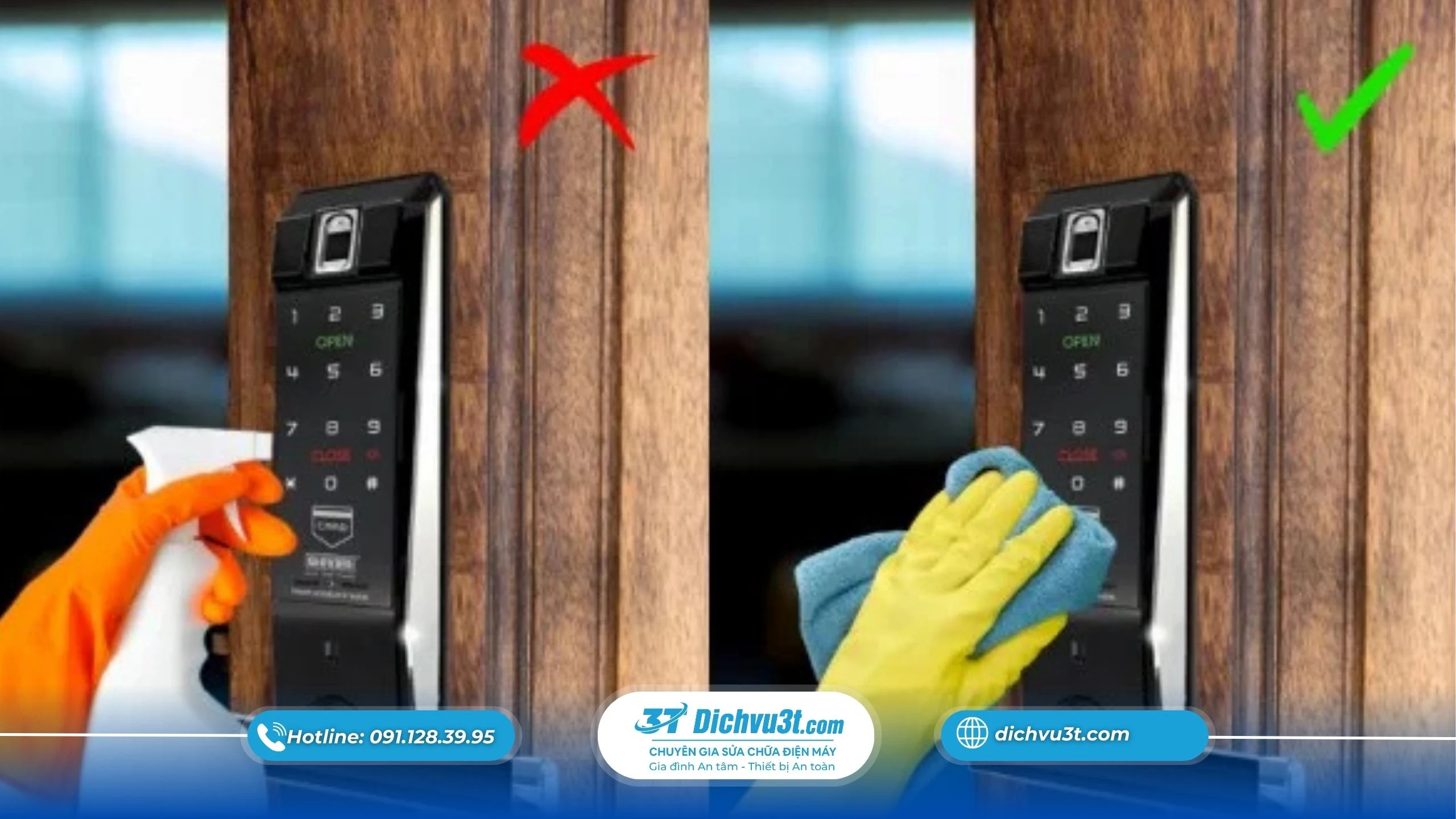 vệ sinh khoá vân tay