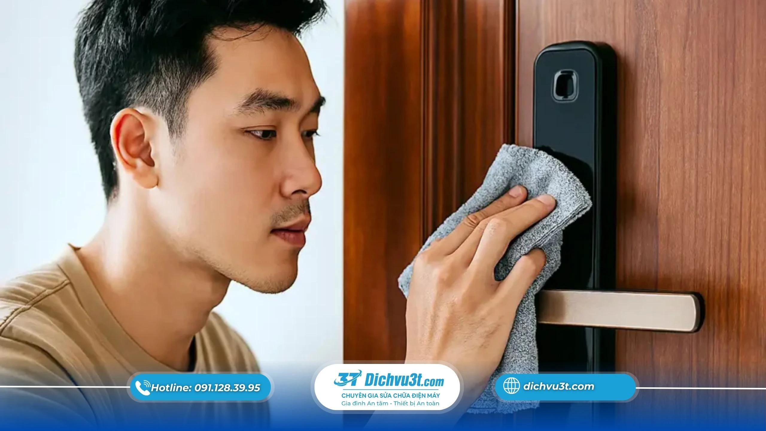 vệ sinh khoá vân tay
